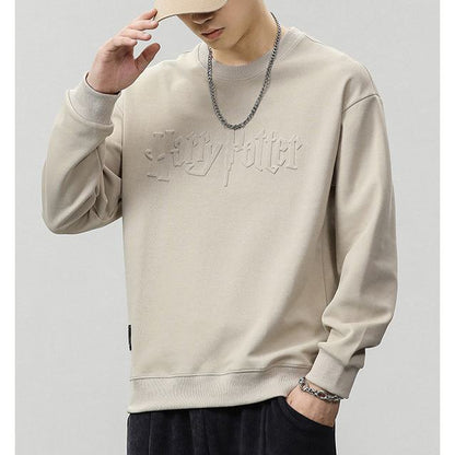 Locker geschnittener Rundhalsausschnitt-Sweatshirt mit Buchstaben-Print