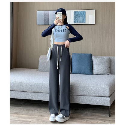 Solid Casual Plus Sports Loose Fit Sweatpants