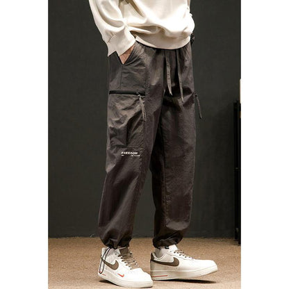 Drawstring Loose Fit Elasticity Tapered Cargo Pants