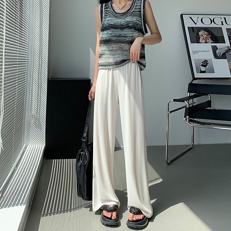 Floor-Length Thin Casual Sun Protection Loose Fit Draping Straight Leg Pants