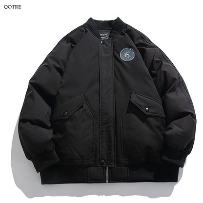 Outdoor Loose Fit Thickened Bomber Puffer Jacket