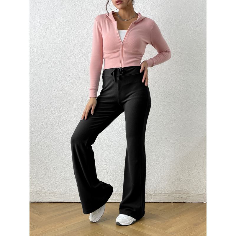 Tie High-Waisted Casual Slimming Sports Pants