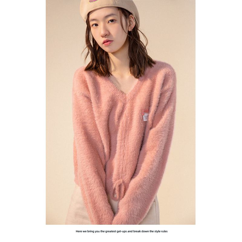 Knit Sweater V-Neck Thickened Niche Sweater
