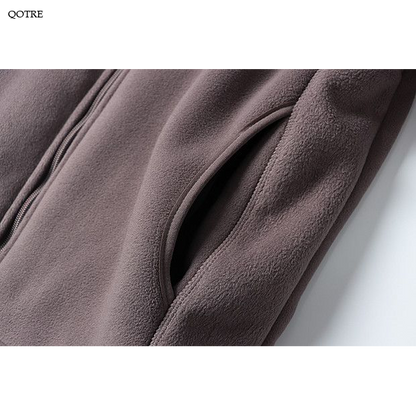 Manteau en flanelle à double couche composite et épaissie