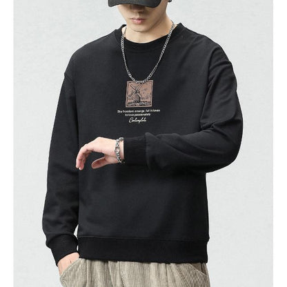 Vielseitiger Loose-Fit-Sweatshirt mit Rundhalsausschnitt und schlichtem Muster