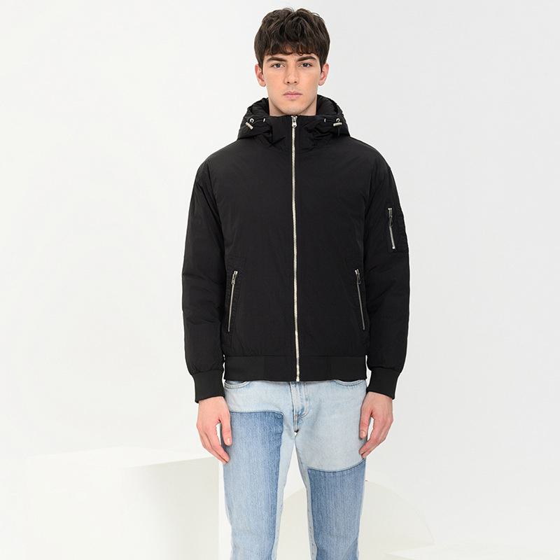 Casual Monochrome Hooded Down Jacket