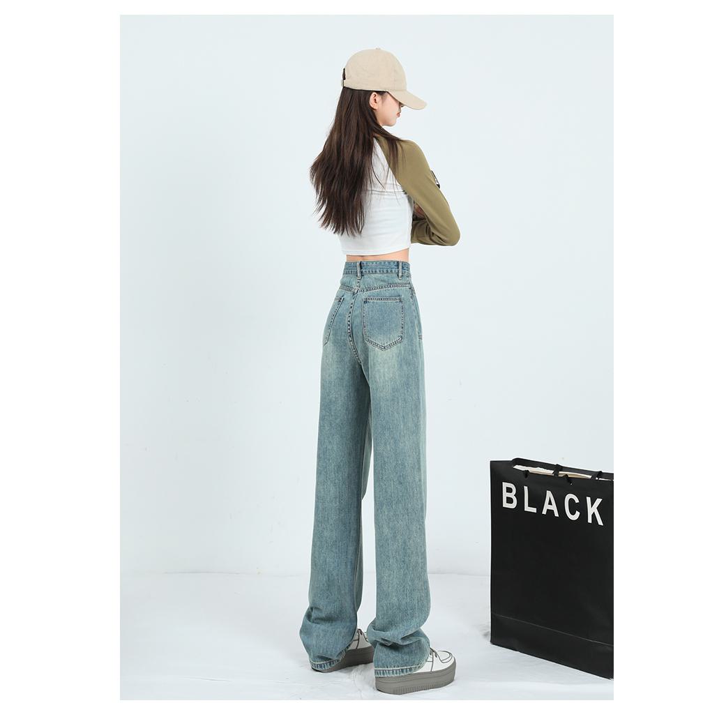 Loose Fit Slimming Versatile Straight Leg High-Waisted Jeans