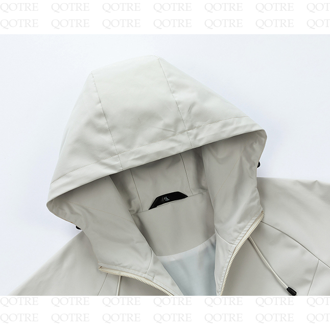 ワークウェアスタイルのキャンプ用風防トレンドレインコートフード付きジャケット