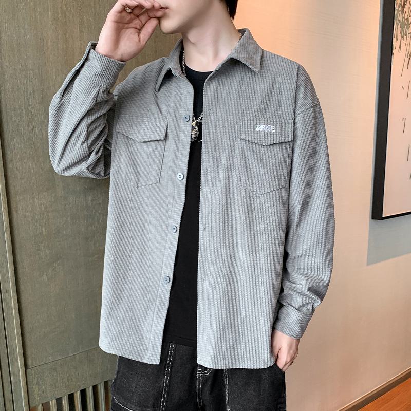 Casual Loose Fit Patched Pocket Long Sleeve Shirt
