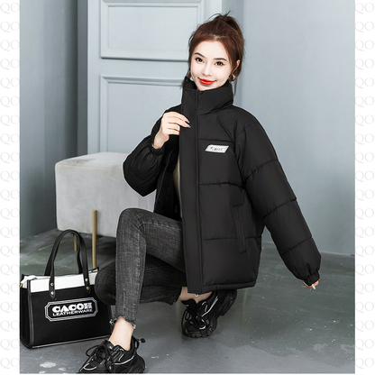 Solid Hooded Cropped Puffer Jacket