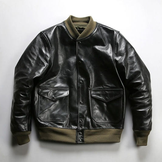 Motorcycle Leather Retro Varsity Jacket