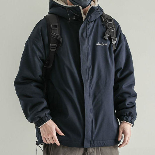 Reversible Trendy Loose Fit Sherpa Jacket