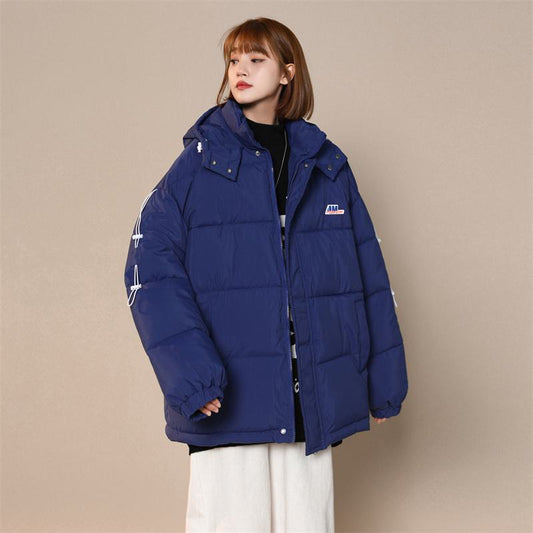 Cropped Loose Fit Hooded Puffer Jacket