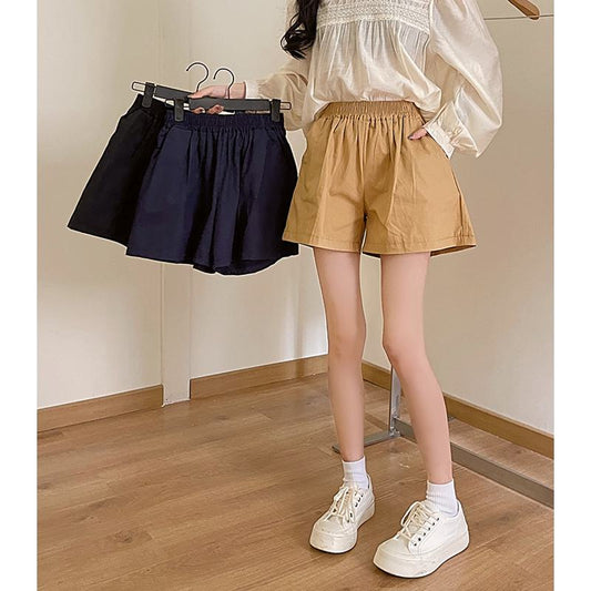Casual Loose Fit Plus High-Waisted Elastic Waist Shorts
