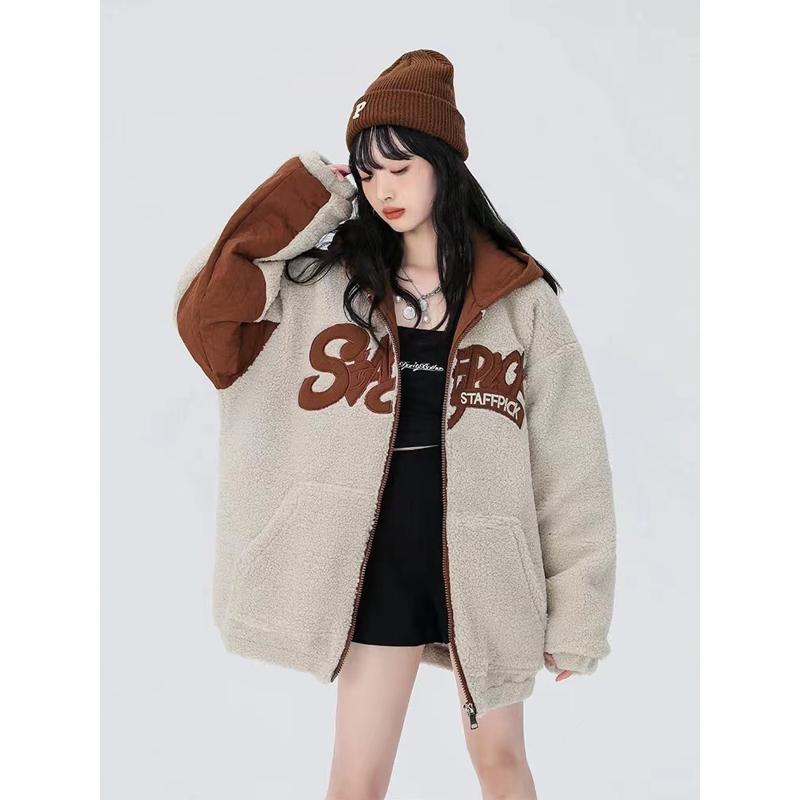 Lamb Wool Warmth Loose Fit Niche Thickened Teddy Jacket