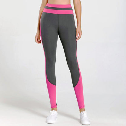 High-Waisted Yoga Tight-Fitting Color-Blocking Fitness Capable Running Sports Leggings