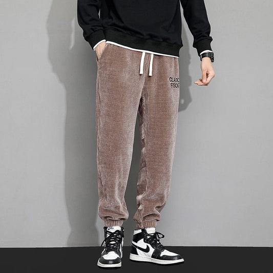 Corduroy Loose Fit Trendy Tapered Sweatpant