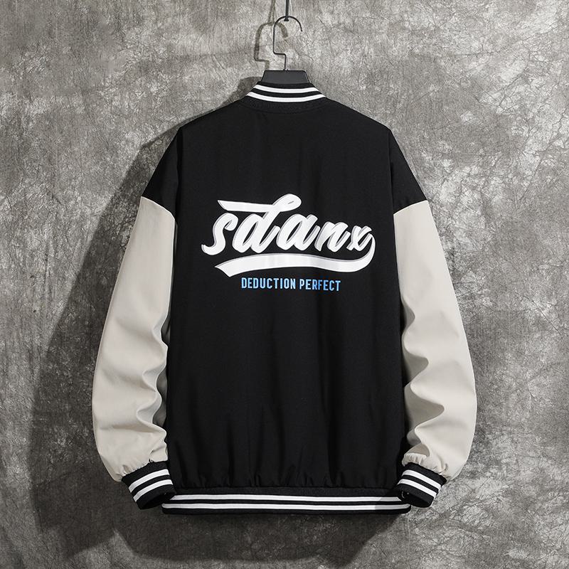Casual Loose Fit Stand-Up Collar Versatile Varsity Jacket