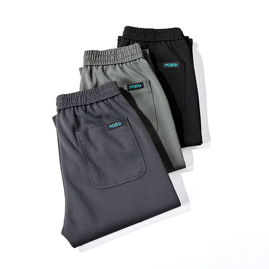 Wide-Leg Comfortable Knitted Elastic Waist Loose Fit Sports Straight Versatile Elasticity Pants