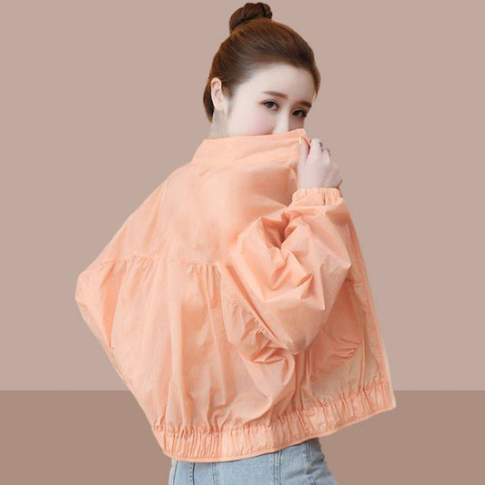 UV-Protective Cropped Thin Breathable Windbreaker