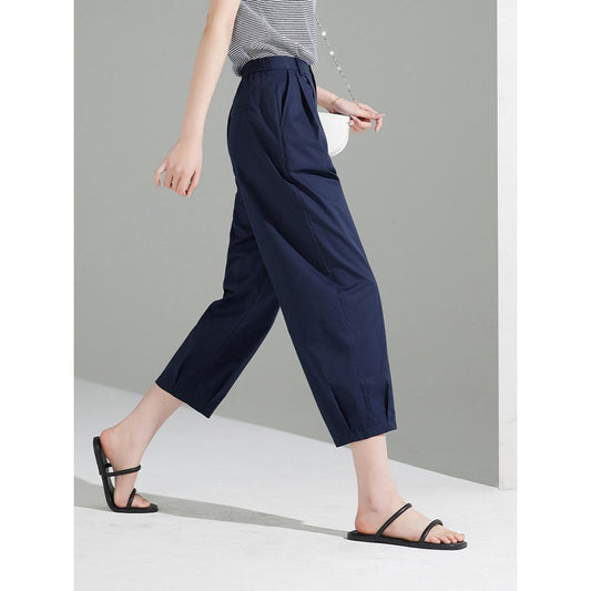 Pantalones informales de corte ancho y tobilleros