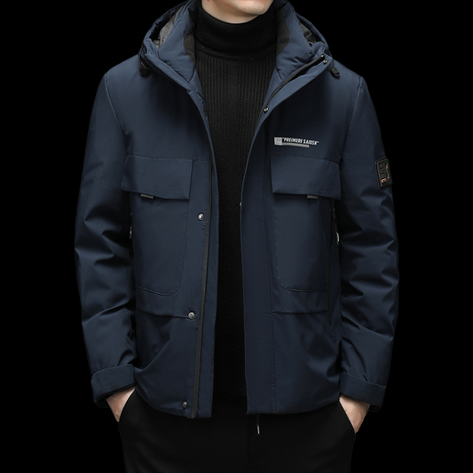 Chaqueta de plumón con capucha estilo empresarial y abrigo cálido (Business Style Warmth White Duck Down Hooded Down Jacket)