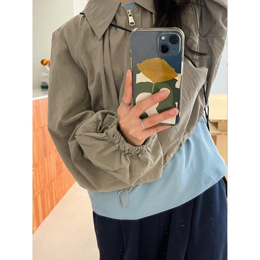 Thin Loose Fit Casual Cropped Sports Windbreaker