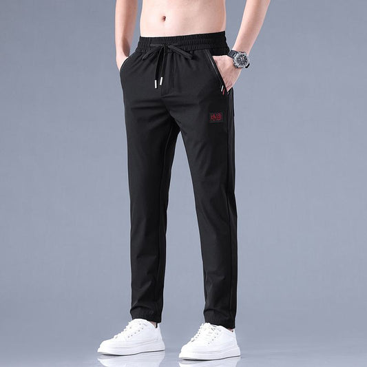 Slim-Fit Breathable Elastic Waist Lightweight Straight Versatile Pants