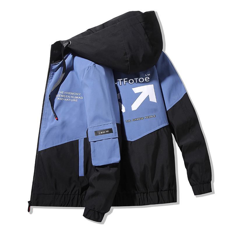 Casual Loose Fit Versatile Trendy Raincoat Hooded Jacket