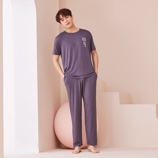 Round Neck Modal Comfortable Loose Fit Letter Lounge Set