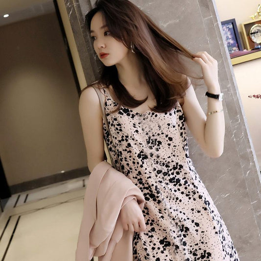 Slimming Cami Floral Print French Style Dress