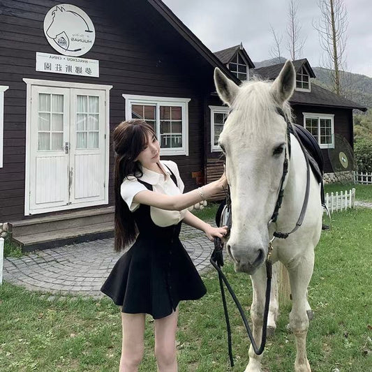 Vestido sólido estilo preppy puro