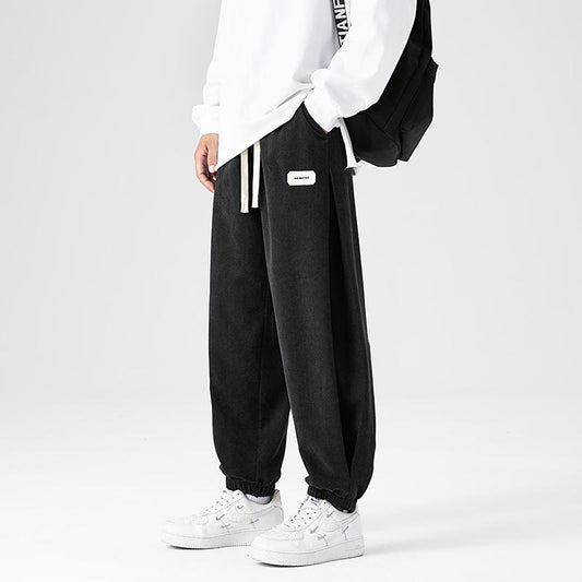 Sports Knitted Tapered Loose Fit Hip-Hop Straight Pants