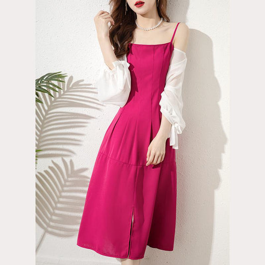 Slimming A-Line French Style Cinched Waist Dress