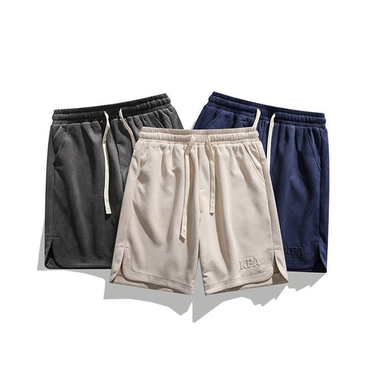Versatile Suede-Like Drawstring Waist Loose Fit Shorts