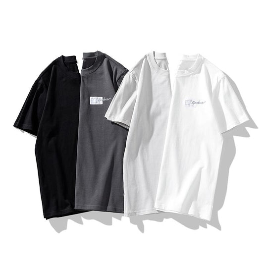 T-shirt confortable, tendance, polyvalent à col rond en coton pur à manches courtes.