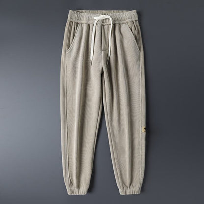 Pantalon en velours côtelé droit décontracté avec doublure en velours, épais, confortable et rehaussant la taille.