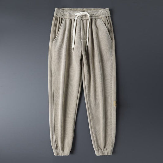 Pantalón de pana recto informal de terciopelo con forro, grueso, cómodo y que aumenta la altura.