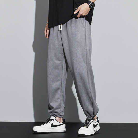 Knitted Straight Leg Suede Sports Versatile Sweatpant
