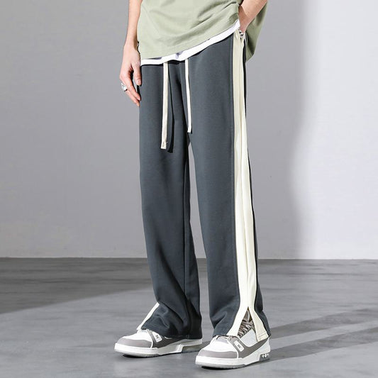 Pantalons longs droits polyvalents avec drapé tendance et coupe ample