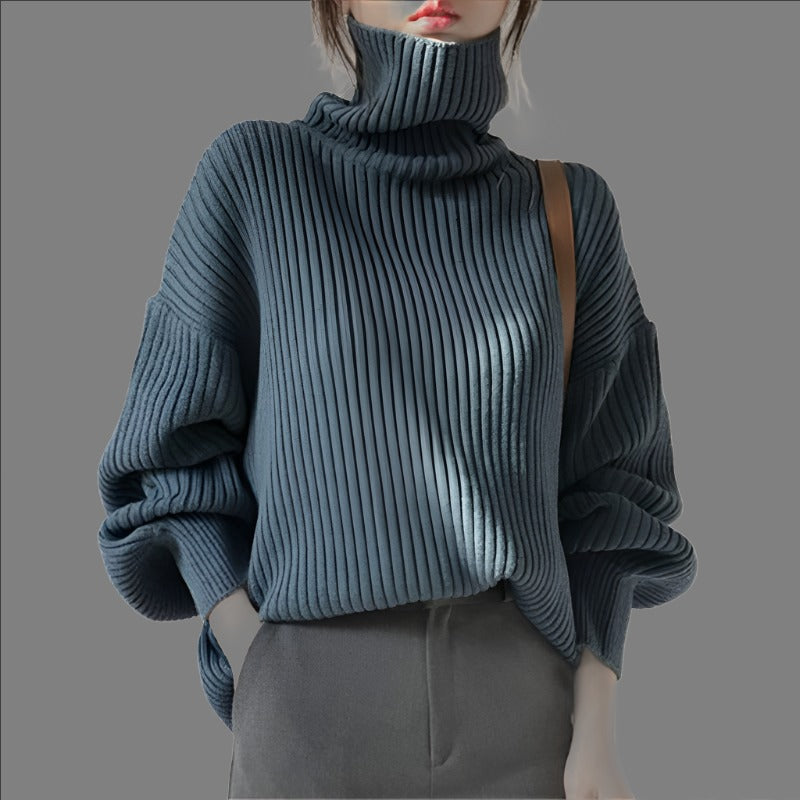 Suéter de punto de estilo Harajuku, holgado, cuello redondo y cintura fruncida