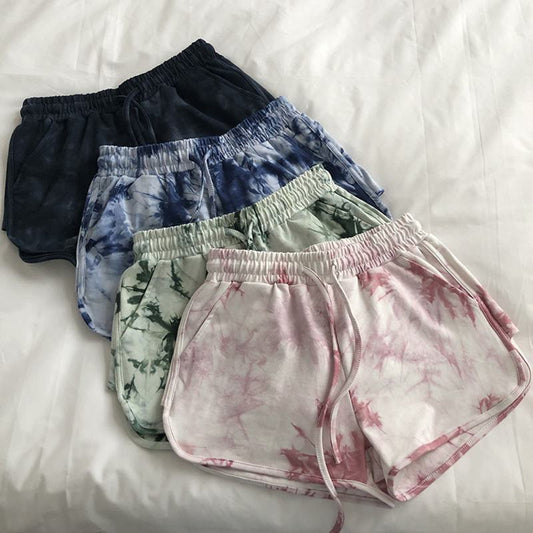 Casual Loose Fit Tie-Dye Sports Plus Shorts