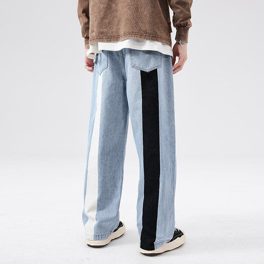 Straight Print Casual Unisex Wide-Leg Jeans