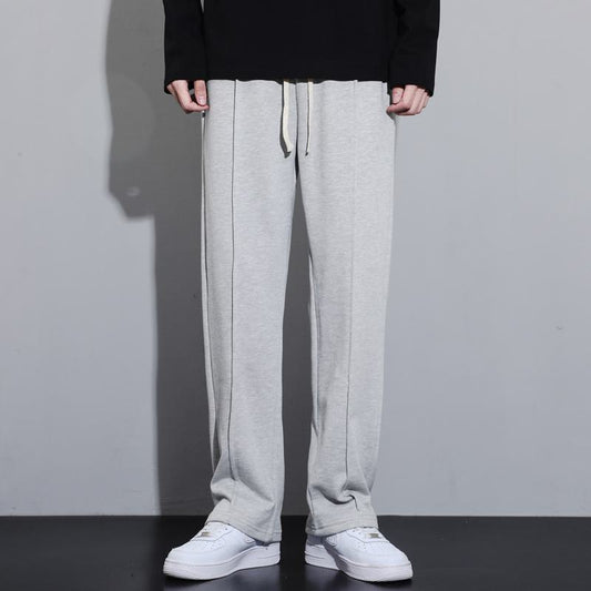 Retro Draping Sensation Straight Knitted Sports Loose Fit Sweatpant