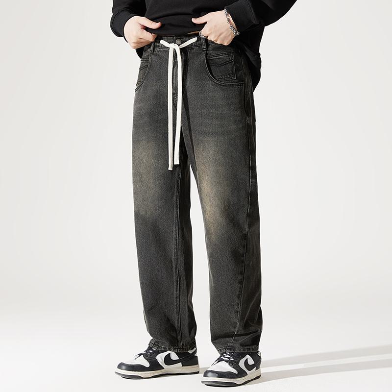 Pantalones clásicos informales de pierna recta y cintura elástica y ajuste holgado