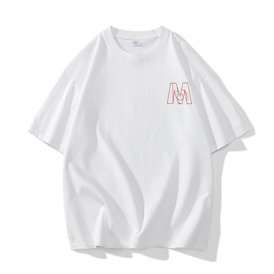 Rundhals-Print-Pure-Cotton-Halbarm-T-Shirt mit weiter Passform.