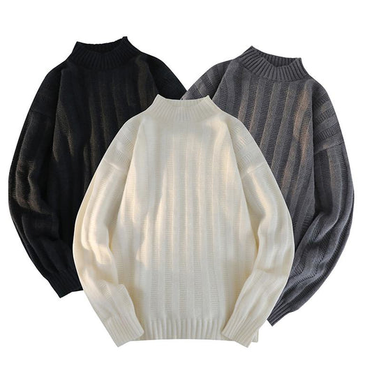 Locker sitzender Pullover mit halbhohem Kragen im schlichten Stil