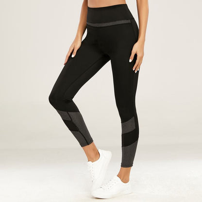 High-Waisted Yoga Professional Tight-Fitting Sports Fitness Running Patchwork Sports Leggings