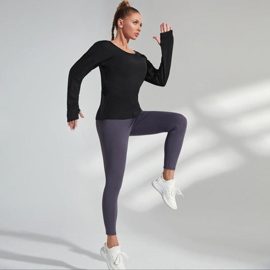 Leggings deportivos casuales de color sólido para yoga y fitness
