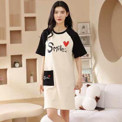 Simplicity Tightly Woven Pure Cotton Smiling Lounge Dress
